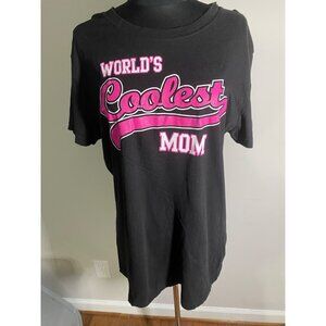 Tultex Fine Jersey Black And Pink Blouse - World's Coolest Mom Size 2XL